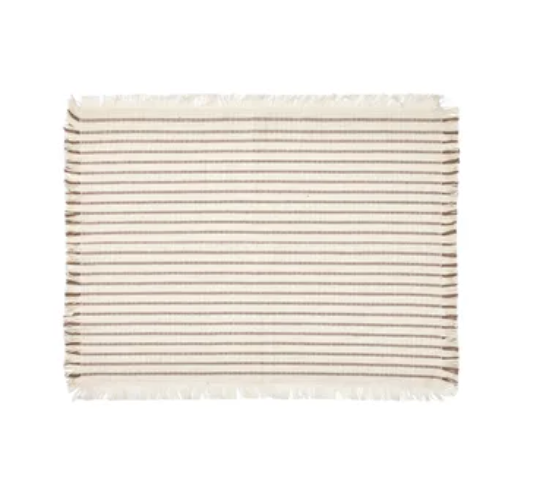 BROSTE Elouise Placemat S/2 - Off White/ Fungi Grey