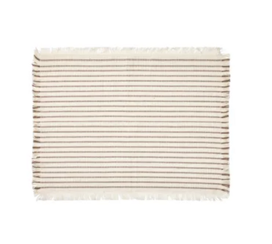 BROSTE Elouise Placemat S/2 - Off White/ Fungi Grey