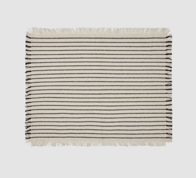 BROSTE Elouise Placemat S/2 - Off White/ Black