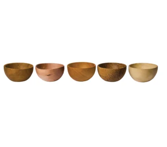 Mini Dipping bowls - Natural wood colours