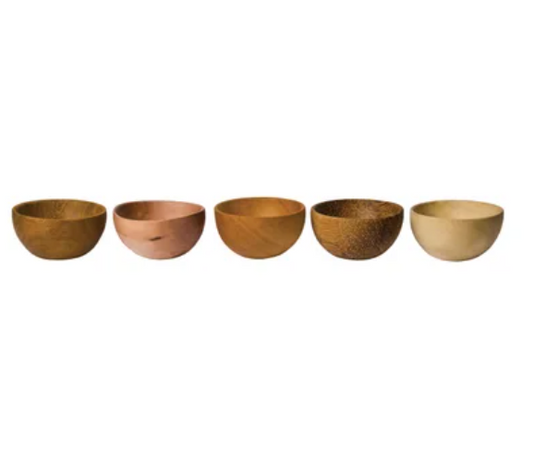 Mini Dipping bowls - Natural wood colours