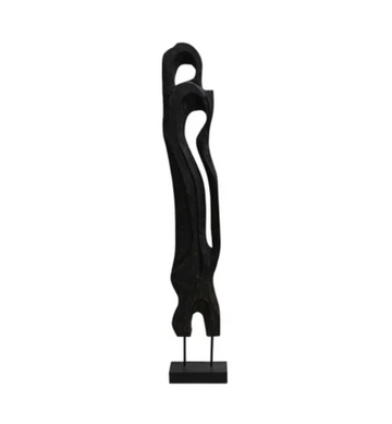 Standing Abstract Wooden Art - Black