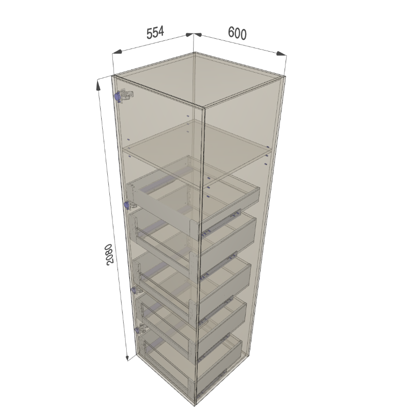 Flat-Pack 600mm Tall Pantry Cabinet