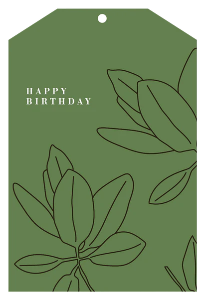 Gift tag green Happy birthday