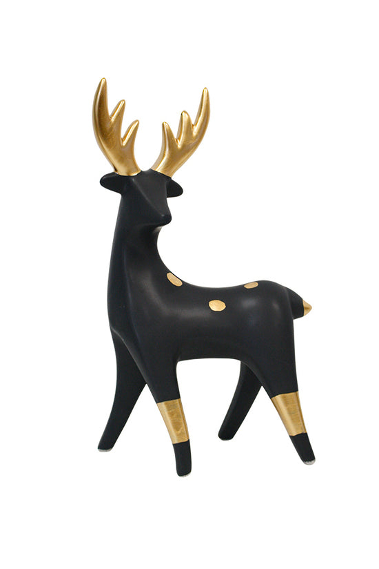 BLK / Gold  Modern Ceramic Deer Large