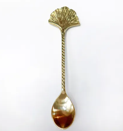 Gingko Gold leaf tea spoon