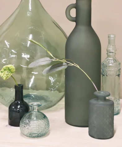 Bilbao Glass vase S/7 Multi greens