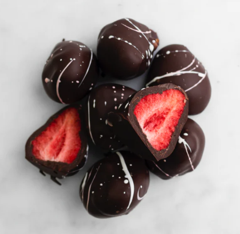 Christmas Freeze dried Strawberries Dark Chocolate