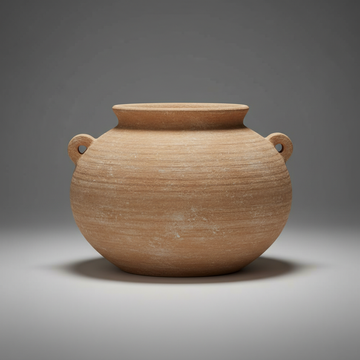 Create a stunning, high-resolution studio shot of the Augustine Pot Light terracotta against a sleek, neutral gray backdrop. Utilize softbox lighting to produce even, diffuse illumination that highlights the warm, earthy tones and intricate hand-decorated 