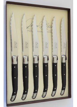 Laguiole Steak Knifes Black- Set 6