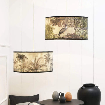 Bamboo lampshade - Muted Birds