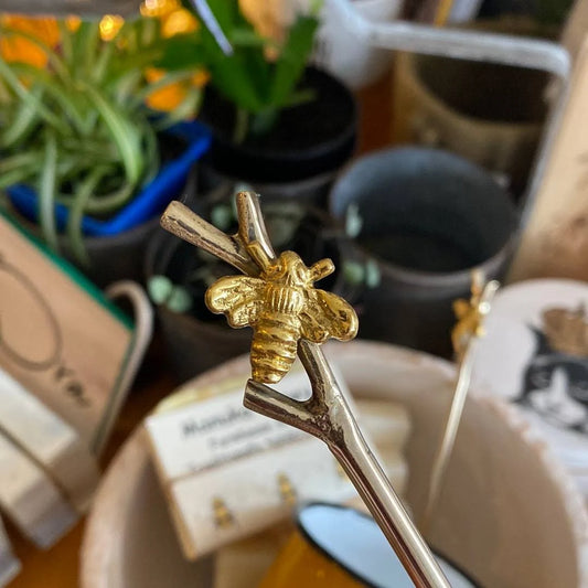 Branch and bee honey spoon