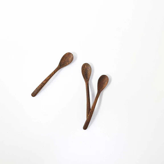 Wooden salt spoons -  dark