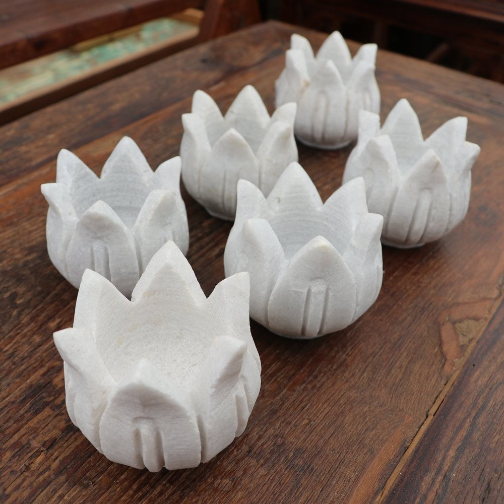 Original Marble Lotus Flower Tea Light Holder