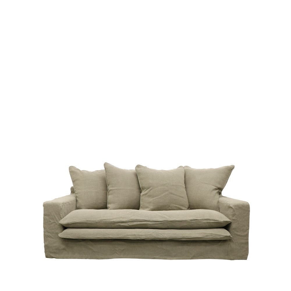 Keely Slipcover Sofa 2 Seater - Khaki