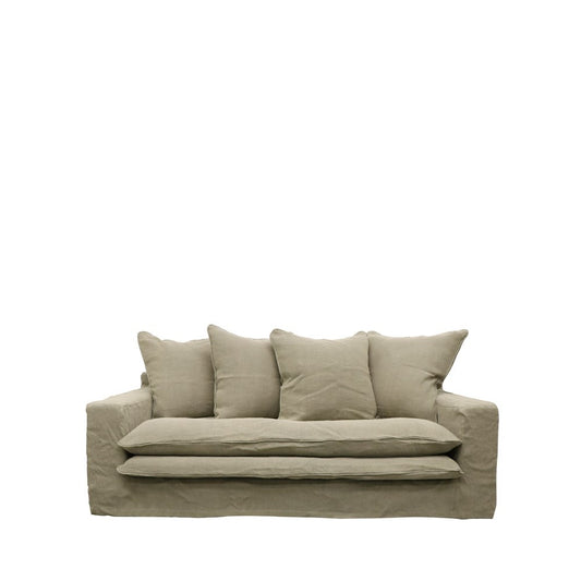 Keely Slipcover Sofa 2 Seater - Khaki