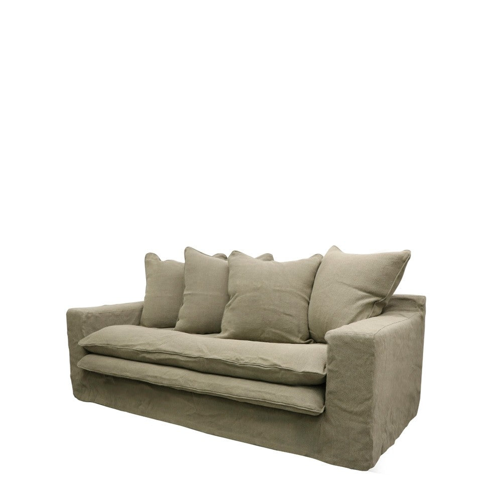 Keely Slipcover Sofa 2 Seater - Khaki