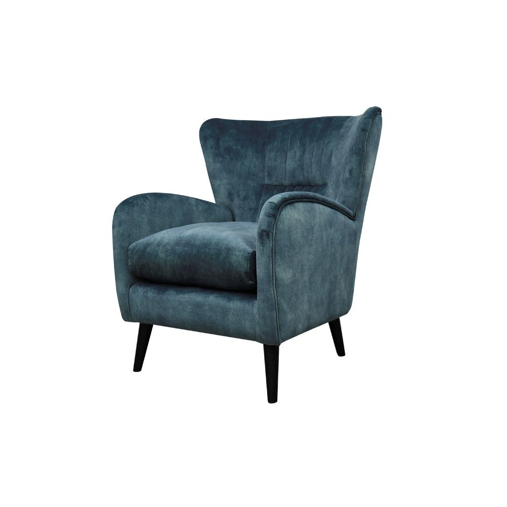 Theo Velvet Armchair - Blue