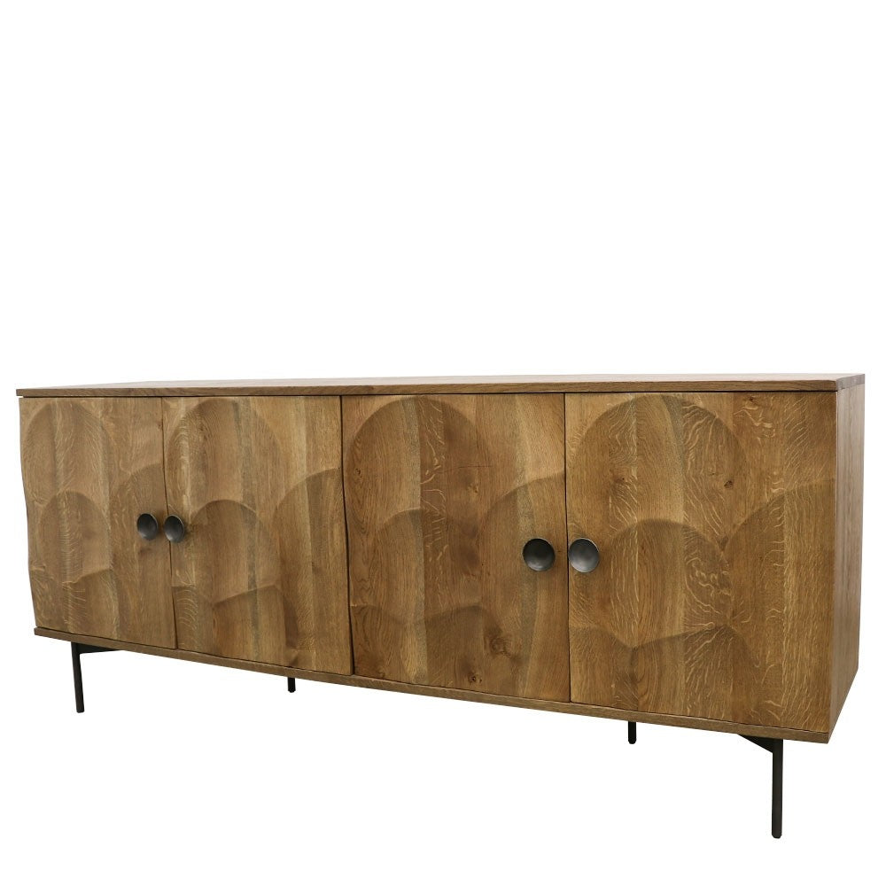 Classic Curved Oak Sideboard