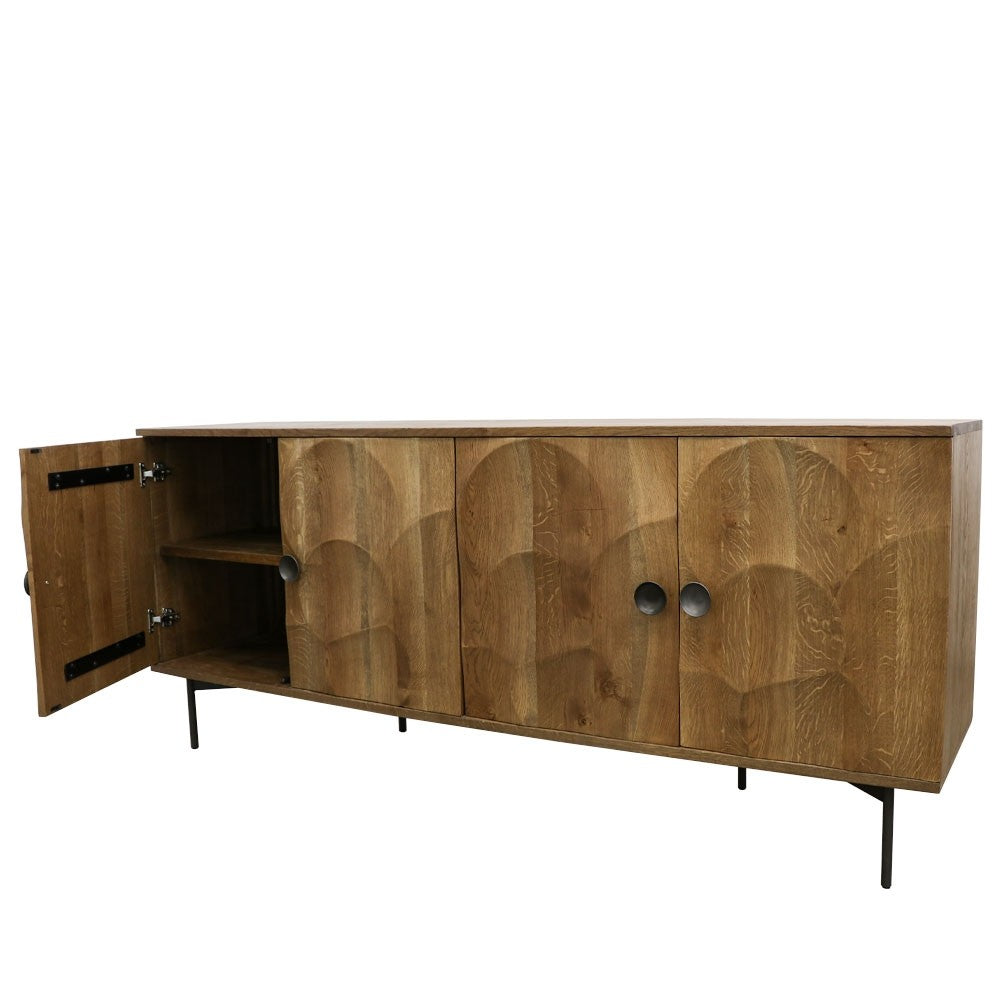 Classic Curved Oak Sideboard