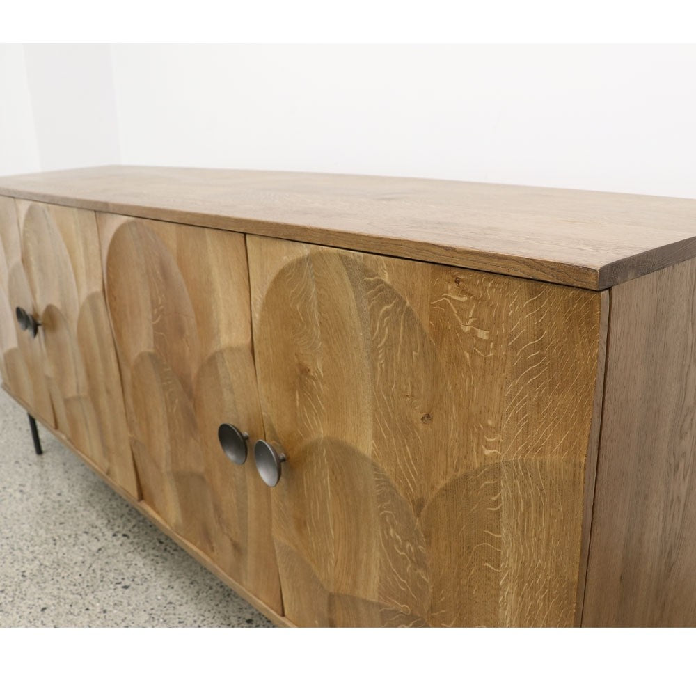 Classic Curved Oak Sideboard