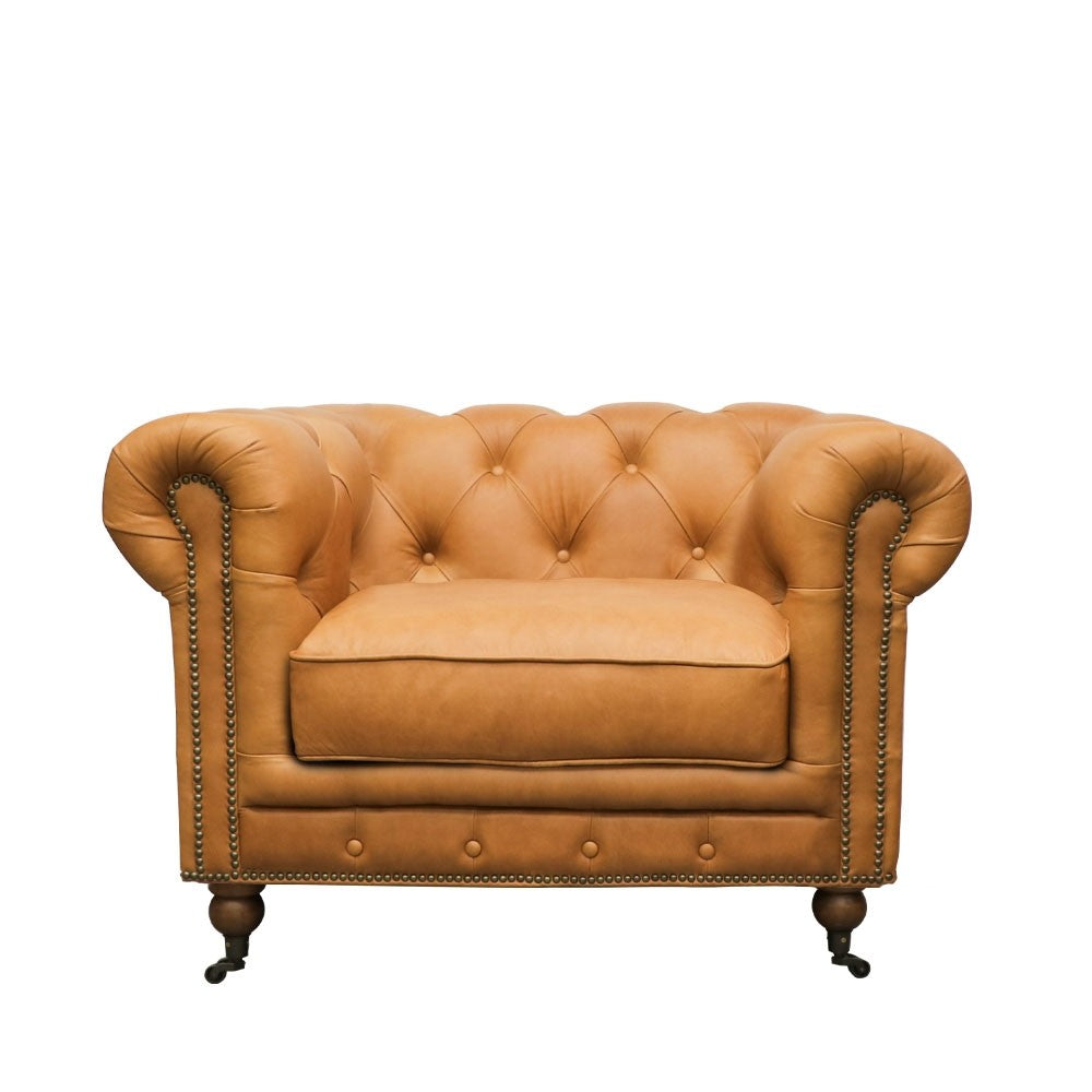 Stanhope Chesterfield  Armchair - Chestnut