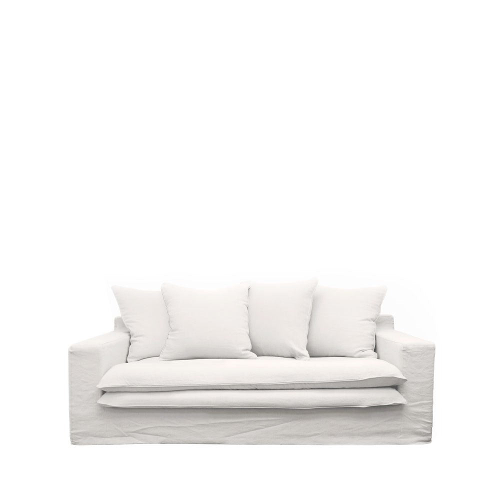 Keely Slipcover Sofa 2 Seater - White