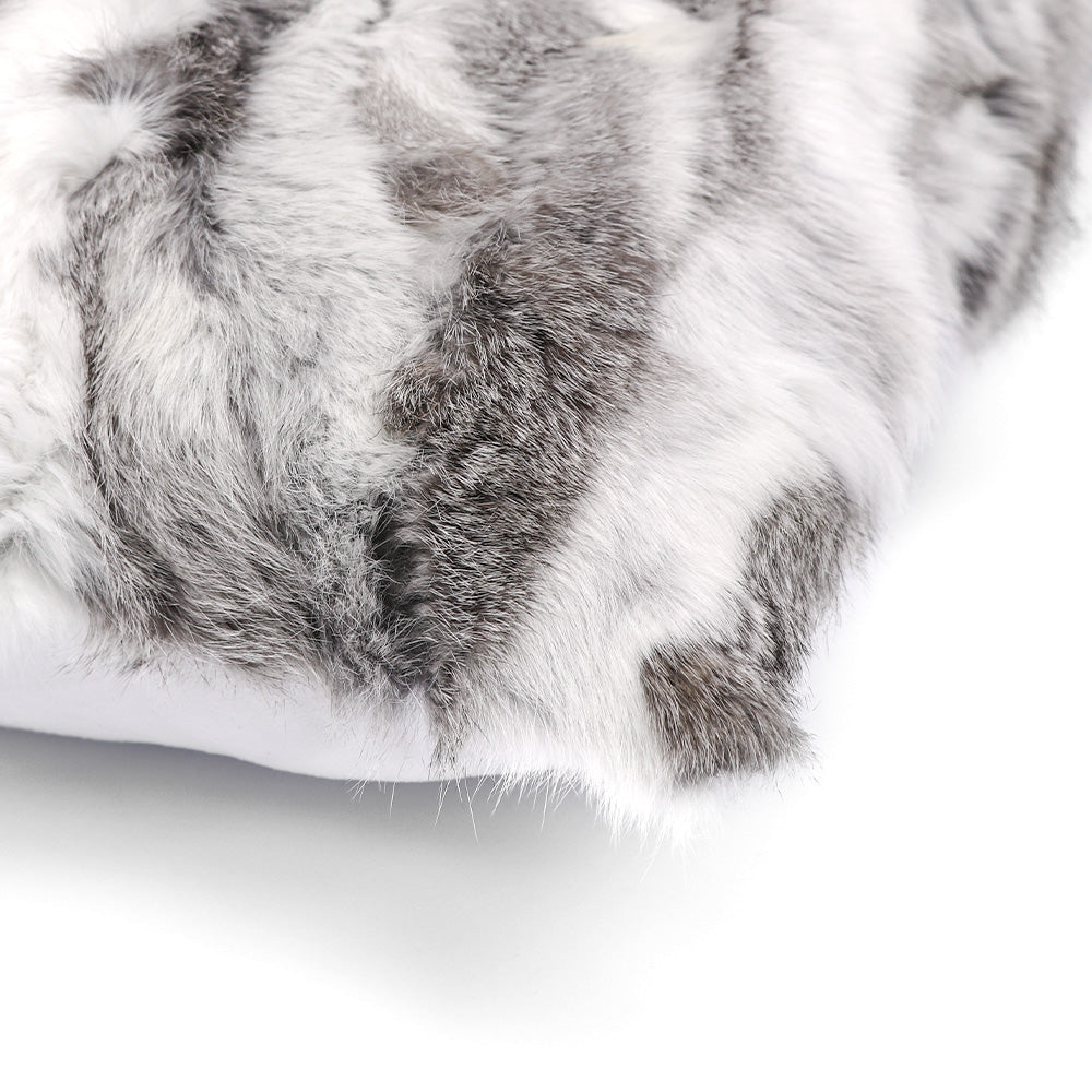 Arctic Rabbit Patched Cushion Grey