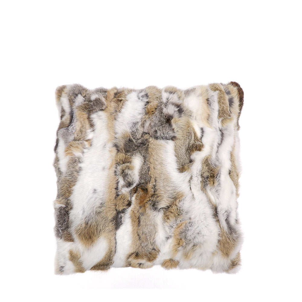 Arctic Rabbit Patched Cushion Natural