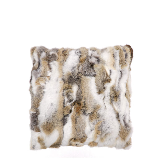 Arctic Rabbit Patched Cushion Natural