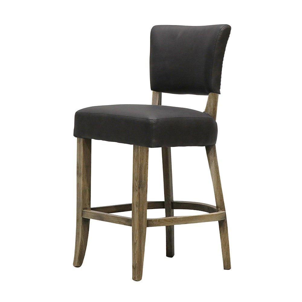 Crane Leather - Black. Bar stool