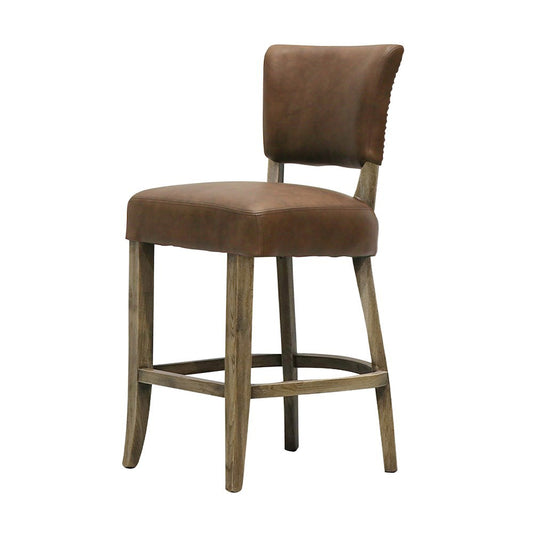 Crane Leather Brown bar stool