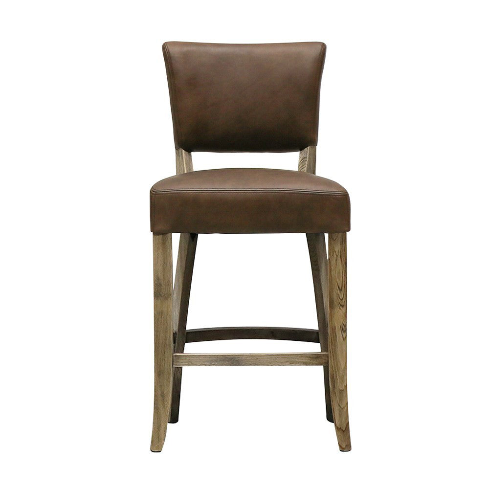 Crane Leather Brown bar stool